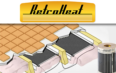 RetroHeat film heating system for heating existing floors.