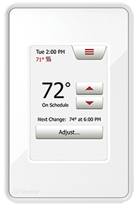 A TOUCH thermostat for radiant floor heating systems.
